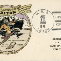 U.S.S. Triton [stamp cover] Aug. 15, 1940. Addressed to Albert B. McKay of New York (N.Y.)